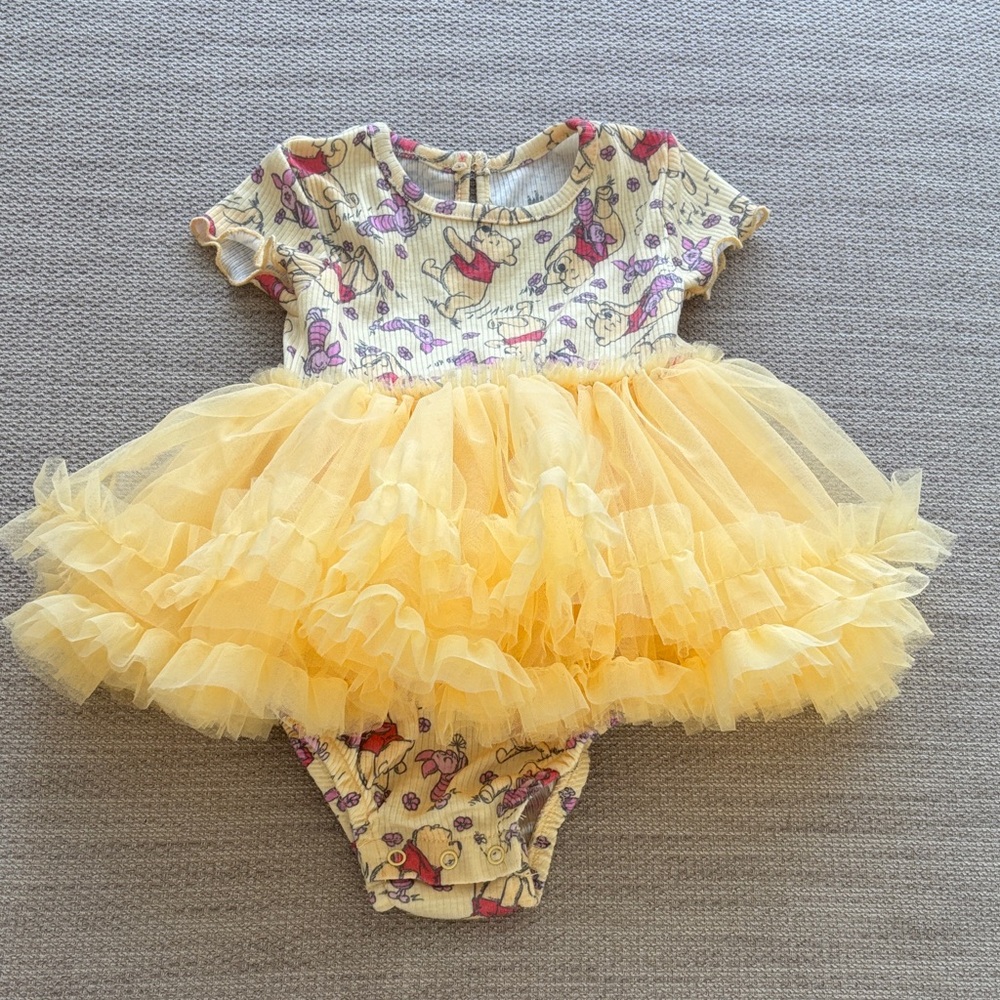 Disney Baby Yellow and Pink Floral Dress perfect condition never worn